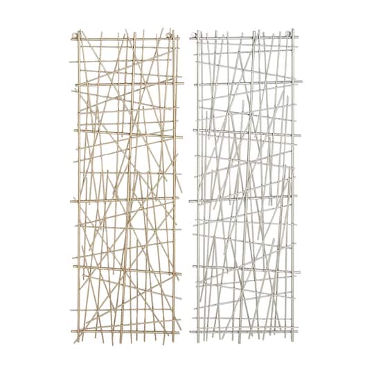 CosmoLiving by Cosmopolitan Gold & Silver Metal Modern Abstract Wall Decor Set